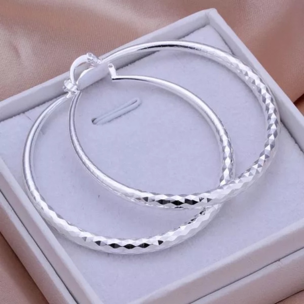 🆕Sterling Silver Prismatic Hoop Earrings